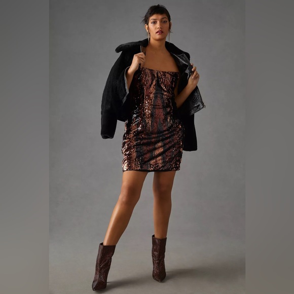 NWT By Anthropologie Sequin Mini Dress - Picture 4 of 14
